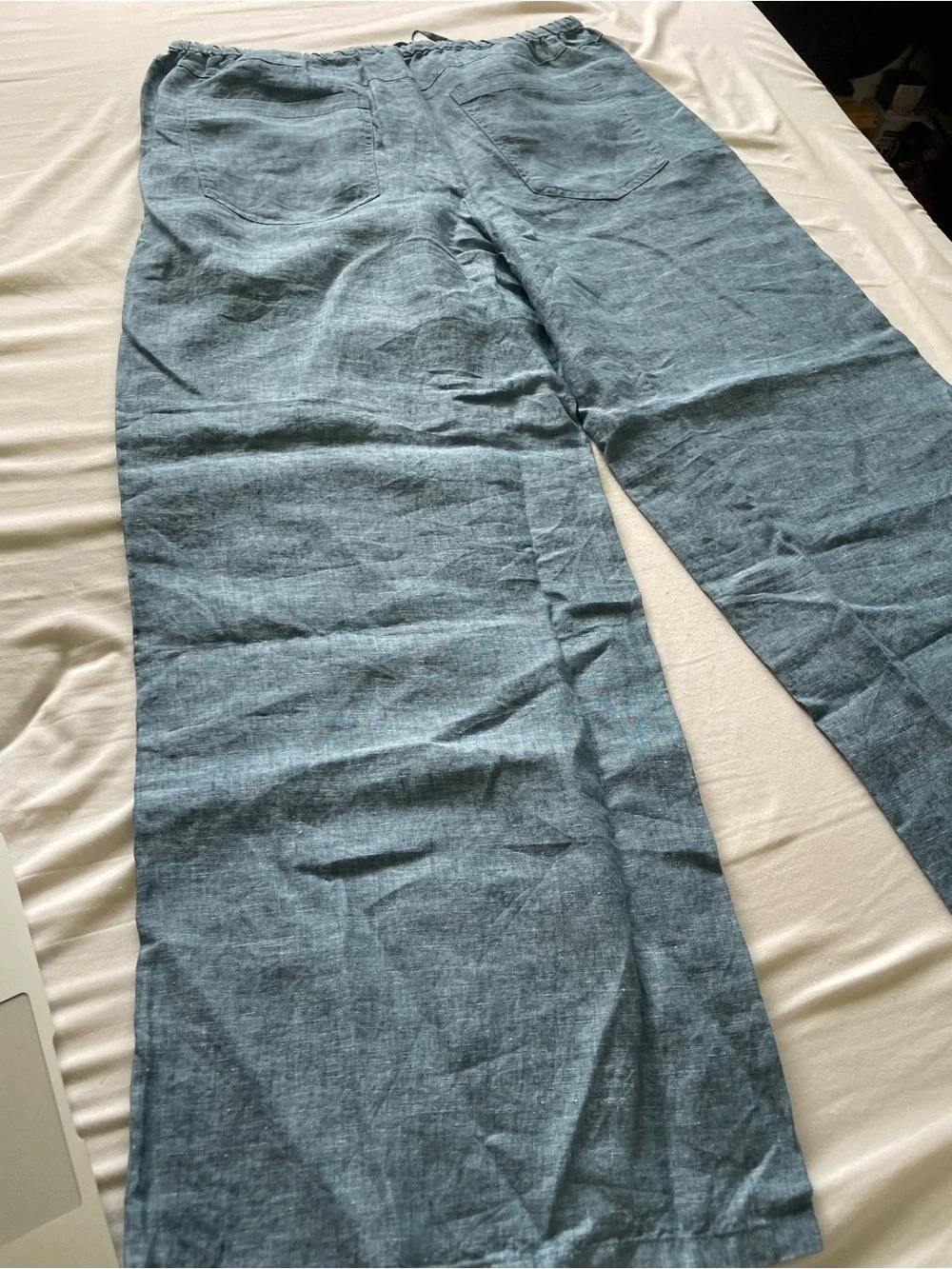 Banana Republic Light Blue Linen-Blend Wide Leg Pants